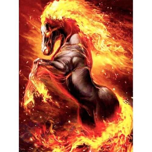 Animal Horse DIY Cross Stitch Embroidery 11CT Kits Needlework Craft Set Printed Canvas Cotton Thread Home Decoration Design