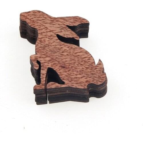 12pcs Wooden Rabbit Veneers Slices Scrapbooking DIY Home Decoration Crafts Embellishment Hanging Ornaments 40x49mm