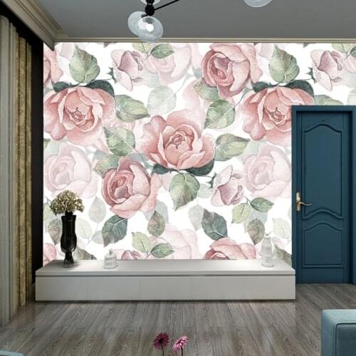 Custom 3d Wall Background Wallpaper Murals for Living Room Rose Flower Contact Walls Paper Home Decor Bedroom Peel Stick Mural