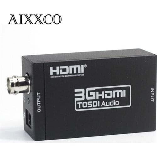 AIXXCO Mini 3G 1080P HDMI To SDI SD-SDI HD-SDI 3G-SDI HD Video Converter With Power Adapter