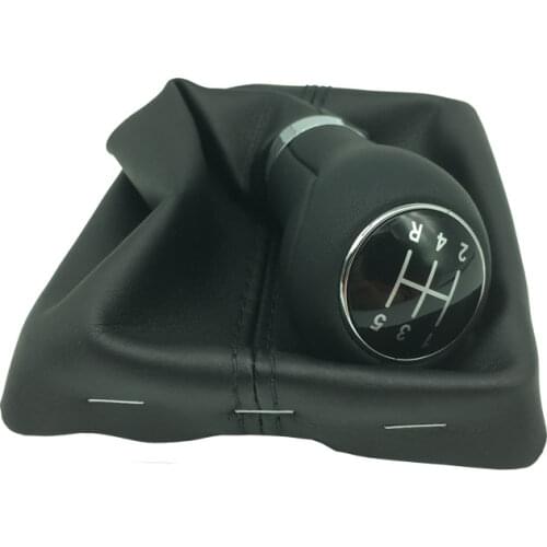 For Audi A6 C6 (2004-2012) A4 S4 B8 8K A5 8T 8F Q5 8R 2007-2015 PU Leather Car Shift Gear Knob 5 / 6 Speed Gear Lever