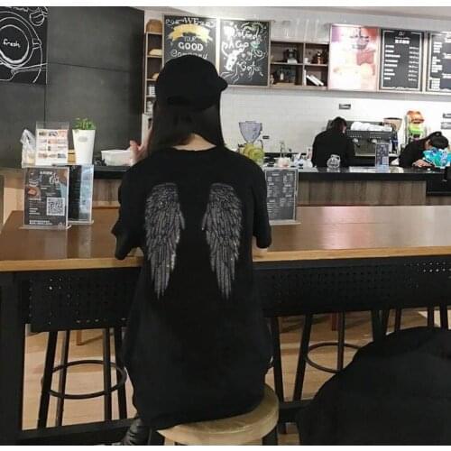 Diamond stone Cotton T Shirt Women Summer New Oversized Solid Tees Casual Loose Tshirt Korean O Neck Female Tops