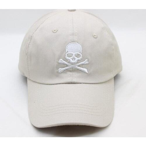 Cotton Skull Embroidery Baseball Cap Adjustable Snapback Cap Hat for Men and Women 438