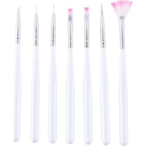 7PCS New Fashion Nail Brush Manicure Gel Brush Nail Art Nail Brush Acrylic Liquid Powder Carving Gel Brush Nail Tool Kit