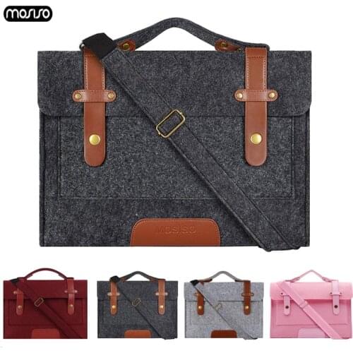 MOSISO 13.3 14 15 15.6 inch Felt Laptop Bag Case for Macbook Asus Dell HP Women Notebook Messenger Shoulder Handbag Briefcase Me