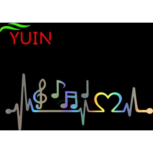 Car Sticker Fun Music Heart-shaped Lifeline Decal Personalized Motorcycle Auto Parts PVC Body Window Decorations Sunproof Decals