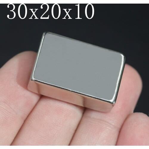 1/2/5Pcs 30x20x10 Neodymium Magnet 30mm x 20mm x 10mm N35 NdFeB Block Super Powerful Strong Permanent Magnetic imanes