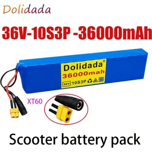New 36V 36000mah 10s3p battery 600W 42V 18650 battery pack for Xiaomi m365 Pro eBike bicycle scooter with built-in 20A BMS
