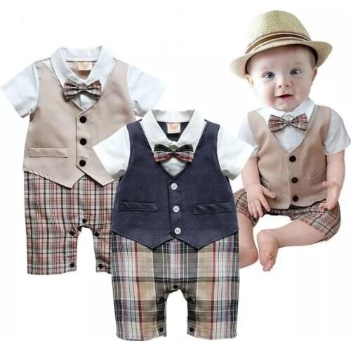 Baby Boys Clothes newborn months Tuxedo Rompers Shortall Handsome Gentleman roupas de Bebe Clothing Vest Boties infantil