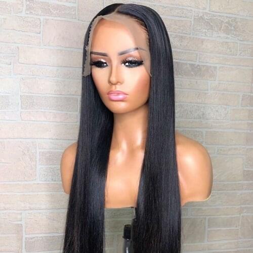 PAFF Remy 150% Human Hair Wigs Natural Black Lace Front Human Hair Wigs Straight Hair Small/Medium/Large Cap Fast Shipping
