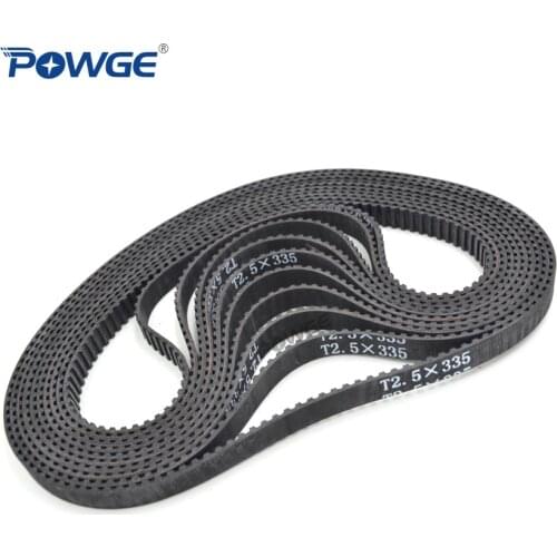 POWGE 10pcs T2.5 Timing belt Perimeter 317.5 330 335 347.5 355 Width 6mm Teeth 127 132 134 139 142 T2.5X330 synchronous T2.5X335