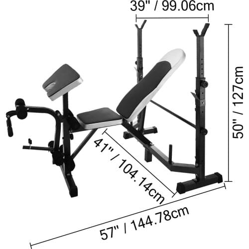 Adjustable Weight Lifting Bench Combo Fitness 660lb Home Gym Bench Rack Workout