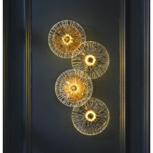 Luxury wall lamp living room sofa TV background wall bedroom bedside aisle glass wall lamp