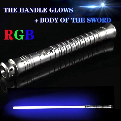 100cmpremium Lightsaber Cosplay Light Saber Force Rechargeable Color Changing Sound Metal Handle Sword Light Bar Style Saberrgb
