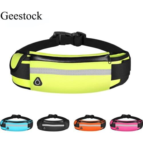 Geestock Running Bag Fanny Pack for Women Sports Portable Multi-func Holographic Waist pack Phone Belt Bag Jogging Gym