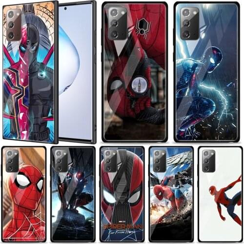 The Spiderman Marvel Tempered Glass For Samsung Galaxy Note 20 Ultra 10 9 8 Plus Lite A70 A50 A40 A30 A20 A10 Phone Case