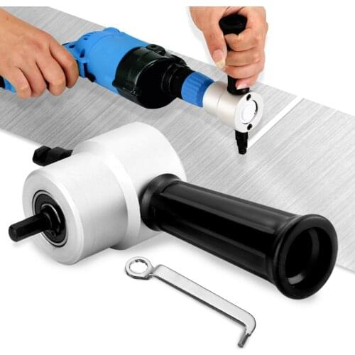 1PC Nibble Metal Cutting Double Head Sheet Nibble Saw Cutter Tool Drill Attachment Free Cutting Tool Nibbler Sheet Metal Cut