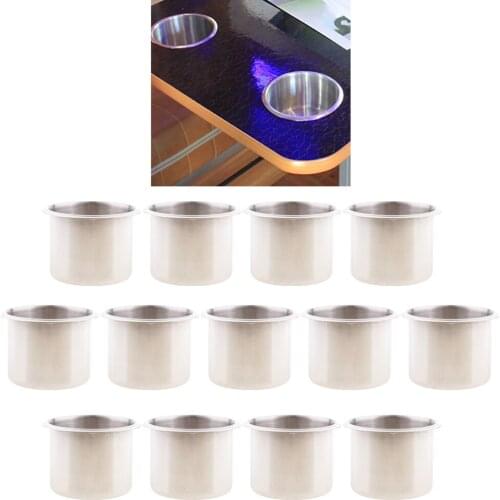 11x Stainless Steel Marine Boat RV Trailer Cup Drink Holder Recessed Yacht