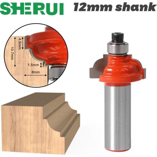 1pcs12mm Shank wood router bit Straight end mill trimmer cleaning flush trim corner round cove box bits tools Milling Cutter