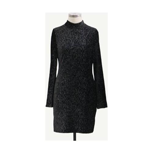 2021 Fall Winter Sexy long sleeve package hip dress night party black dress for women girls new plus size bodycon slim dress