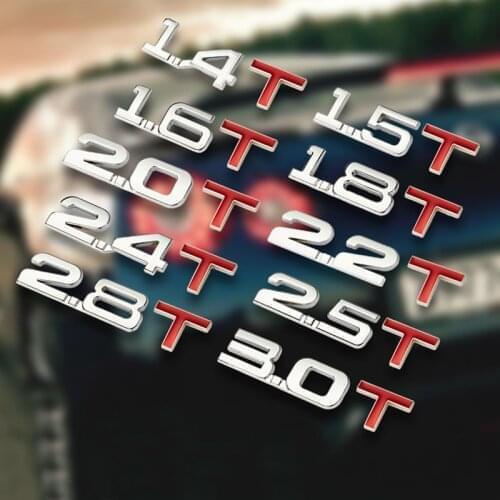 30pcs 3D Metal Car Trunk Engine Displacement Scale Emblem Auto Stickers 1.3T 1.4T 1.5T 1.6T 1.8T 2.0T 2.2T 2.4T 2.5T 2.8T 3.0T