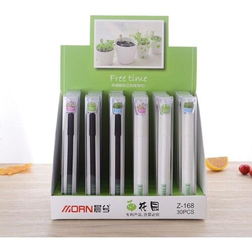 30pcs Creative Stationery Student Pen Garden planting Gel Pen Black Ink Pen School Supplies Office Supplies 0.5mm