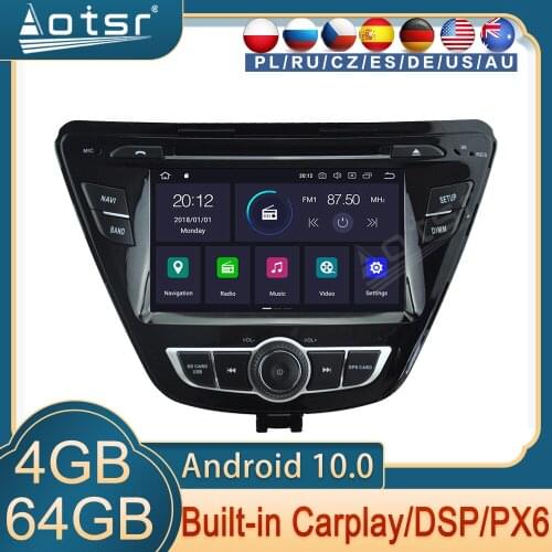 Car Radio Android 10 For Hyundai Elantra Avante I35 2011 2012 - 2016 Multimedia Player 2 din GPS Navigaion DVD Stereo Head unit