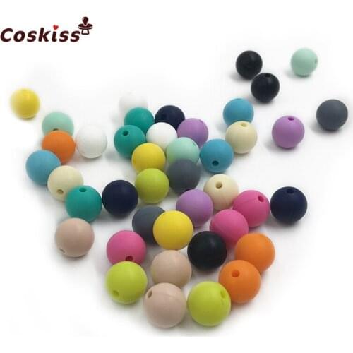 0.47"(12mm)Mixed Color Natural Round Silicone Beads Food Grade Silicone Beads Baby Teether Toys DIY Baby Necklace/ Bracelet