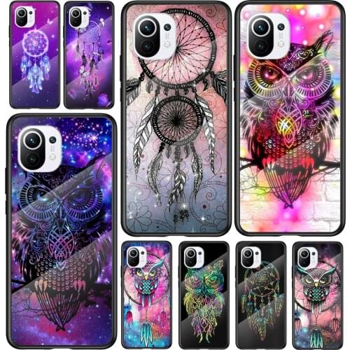 Tempered Glass Cover Owl catcher For Xiaomi Mi 11 11i 10T CC9E CC9 9T Note 10 Ultra Pro Lite 5G Phone Case