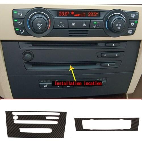 For BMW 3 Series E90 E91 2005-2012 Central Control Air Conditioning Button Decoration Frame ABS Carbon Fiber Pattern Auto Parts