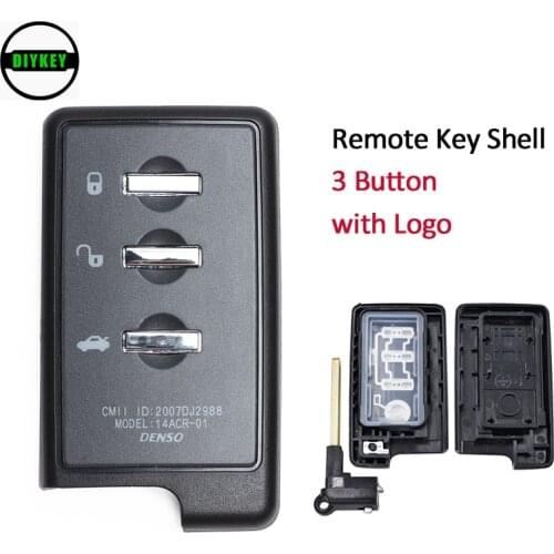 DIYKEY Smart Remote Key Shell 3 Buttons for Subaru Fuji Forester Impreza Legacy XV Uncut DAT17 Blade With Logo
