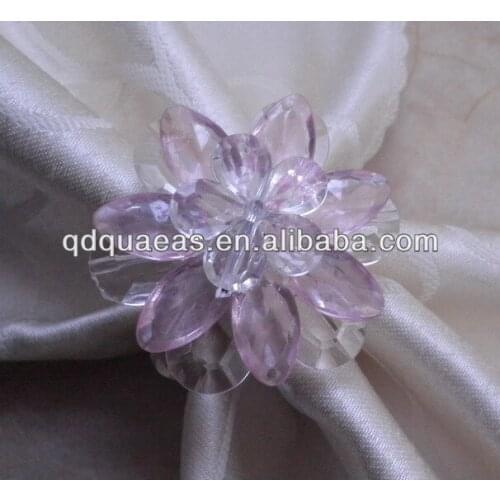 Crystal napkin ring, beaded wedding napkin holder