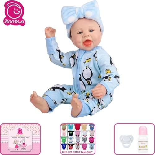 Hoomai New 55CM Reborn Baby Doll Toy Babies Dolls Reborn For Kid Birthday Gift Toddler Toy