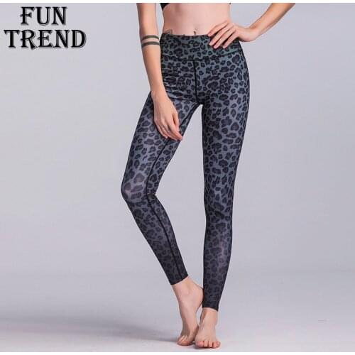 Yoga Leggings Yoga Pants Women Leopard Print Pants Capri Running Pants Sports Tights Stretch Gym Leggings Fitness Sport Trousers