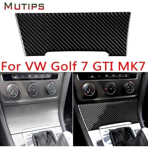 Mutips car ashtray storage box cigarette lighter cover trim frame carbon fiber sticker For VW Golf 7 Volkswagen gti mk7 2013-17