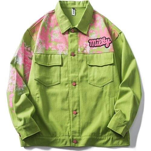 Vintage Letters Embroidery Baseball Jacket Coat Men Oversized 2021 Spring New Harajuku Korean StyleInkjet Print Loose Outerwear