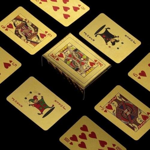 Waterproof Card Gift Collection Gambling Board Game Pack Cards Golden Playing Cards Plastic Poker Game Deck Mini Pokers S06 21