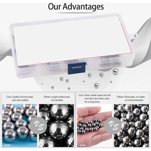 Bearing Ball Assortment Set, Metric Precision Chrome Steel Bearing Ball Assortment Kit(510 Pcs)