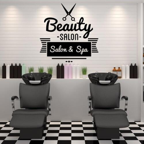 Barbershop and Beauty spa Wall Sticker Decal Hair Salon Sticker Haircut Room Wall art DecorationA00470