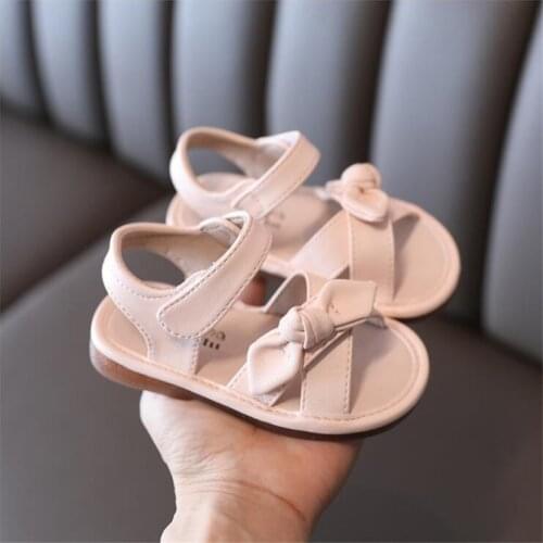 2021 summer new girls' fashion open toe sandals bowknot soft bottom non slip girls' princess shoes baby sandals