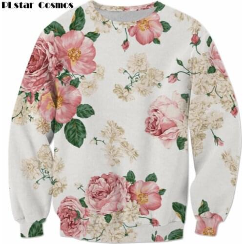 2017 Autumn New fashion Sweatshirt Men/Women Long Sleeve Outerwear Floral 3d Print Crewneck Pullovers casual Sportswear
