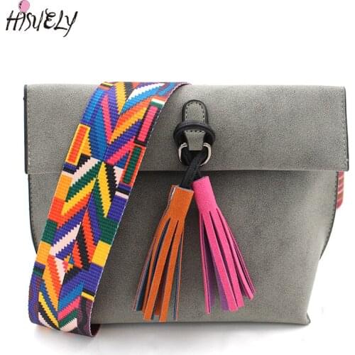 New Women Solid Color Tassel Crossbody Bag Female Designer Shoulder Bags Ladies Vintage Messenger Bag Purse Lady Bolsas Feminina