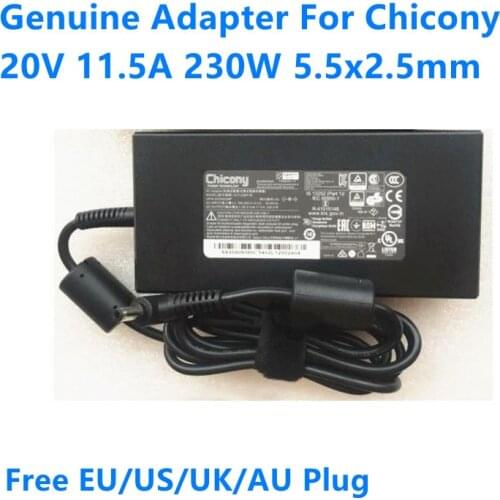 Genuine 20V 11.5A 230.0W 5.5x2.5mm Chicony A17-230P1B A230A038P Power Supply AC Adapter For MSI 230W Gaming Laptop Charger
