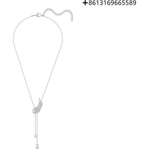 Original Reproduction 1:1 100% Pure Silver 925 Feather Elements Soft And Beautiful Clever Lady Necklace Manufacturers Direct Bat