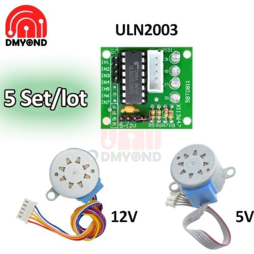 5 Set Smart Electronics 28BYJ-48 5V 12V 4 Phase Reduction DC Gear Stepper Motor+ULN2003 Driver Board Module for arduino DIY Kit