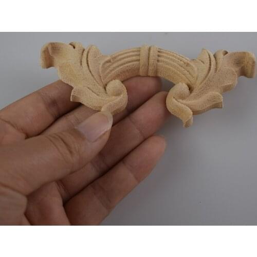 Retro Unpainted Wood Carved Decal Model Making Wood Crafts Vintage Home Decoration Accessories Wall Doors Furniture Figurine
