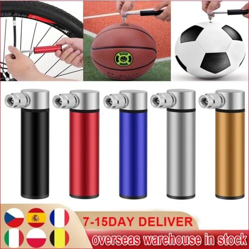 Hand Mini US And French Mouth Pump Bicycle Pump Tire Air Inflator Valve Ball Needle Hose MTB Accessories Portable Bike Pump