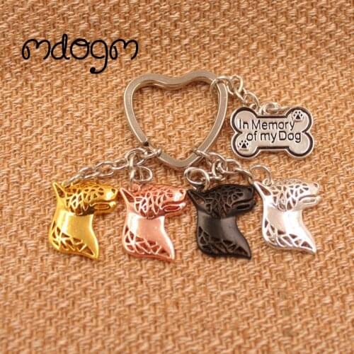 Bull Terrier Dog Animal Gold Silver Plated Metal Pendant Keychain For Bag Car Women Men Girls Boys Love K069