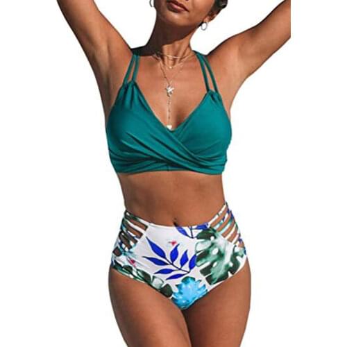 Sexy High Waist Bikini 2021 Halter Plus Size Swimwear Women Swimsuit Female Bikini Set Bodysuit Bathing Suit Summer Biquini