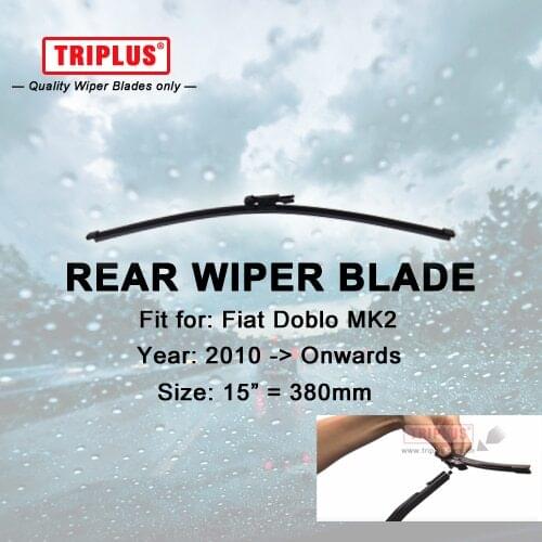 Rear Wiper Blade for Fiat Doblo 2 (2010-Onwards) 1pc 15" 380mm,Car Rear Windscreen Wipers,for Back Window Windshield Blades